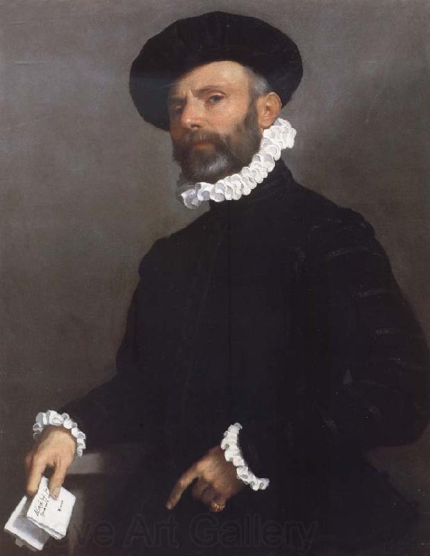 Giovanni Battista Moroni Portrait of a young Man Holding a Letter France oil painting art